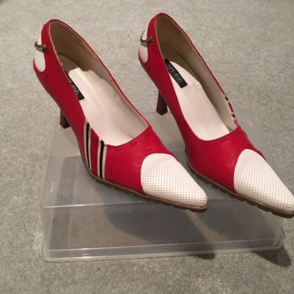 SPLASH Red and White high heel pumps 8.5